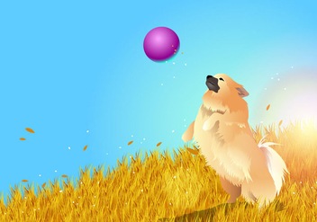 Pomeranian Playing - Kostenloses vector #394891